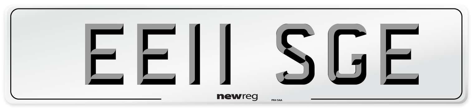 EE11 SGE Number Plate from New Reg